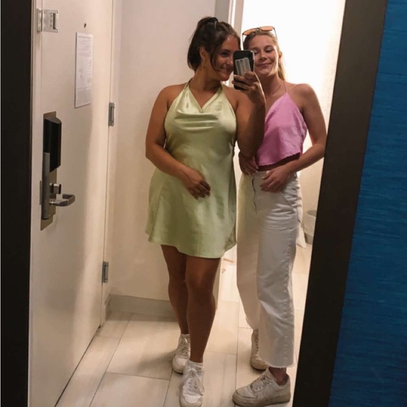 Green Satin Dress - Picture 4 of 4